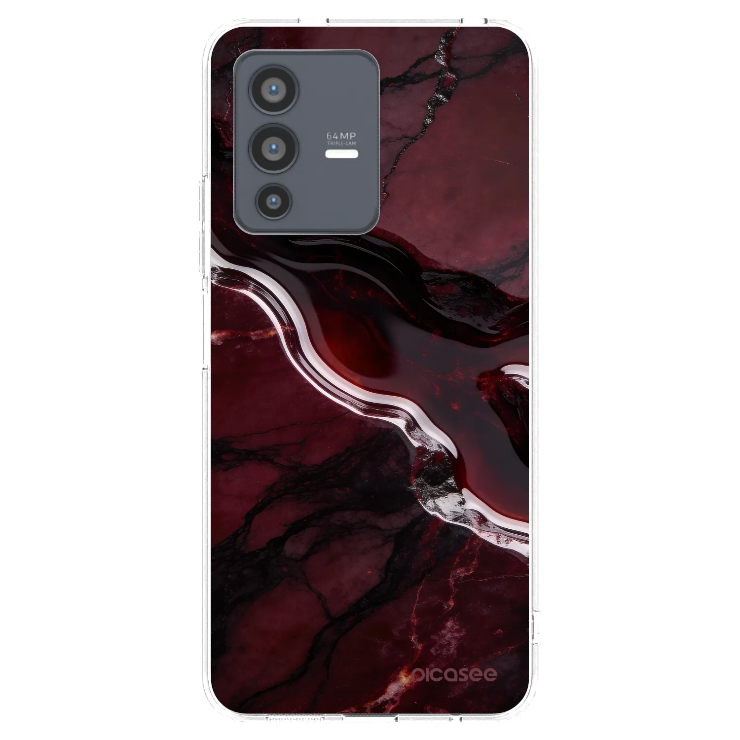 Picasee silikónový prehľadný obal pre Vivo V23 5G - Cherry stone