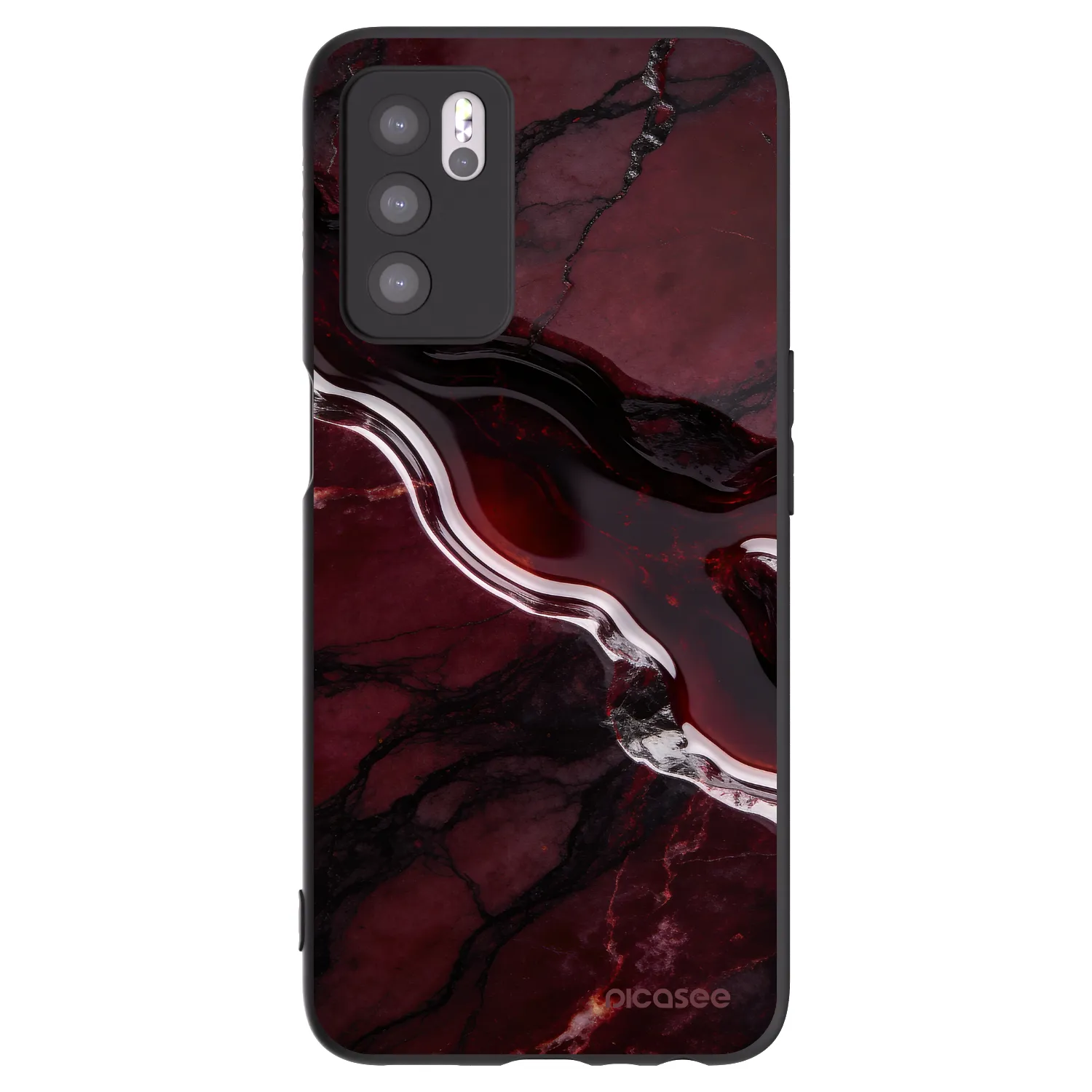 Picasee silikónový čierny obal pre OPPO A16s - Cherry stone