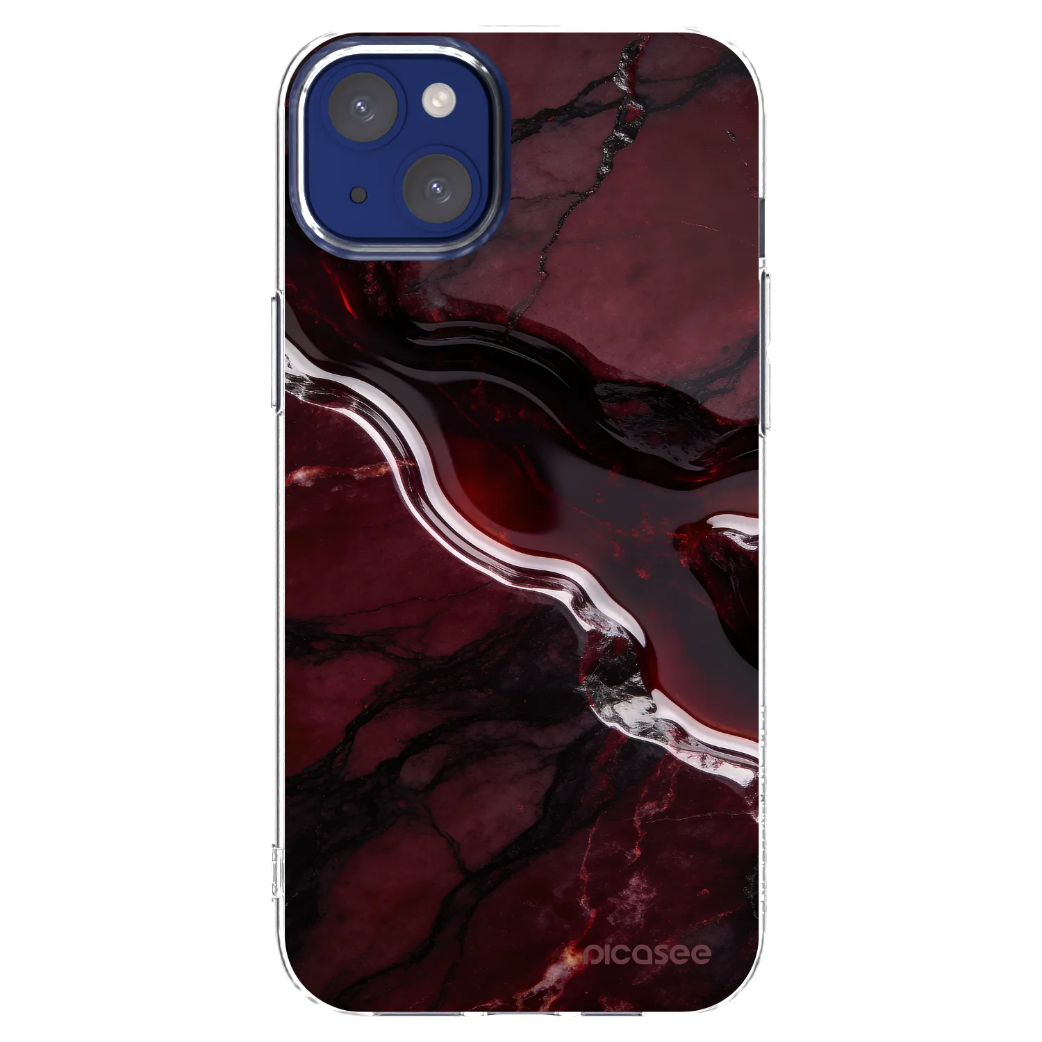 Picasee silikónový prehľadný obal pre Apple iPhone 14 Plus - Cherry stone
