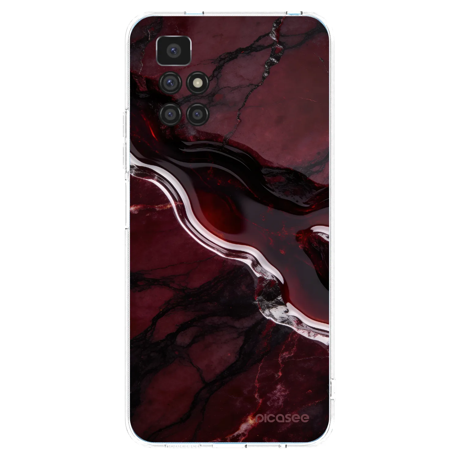Picasee silikónový prehľadný obal pre Xiaomi Redmi 10 (2022) - Cherry stone