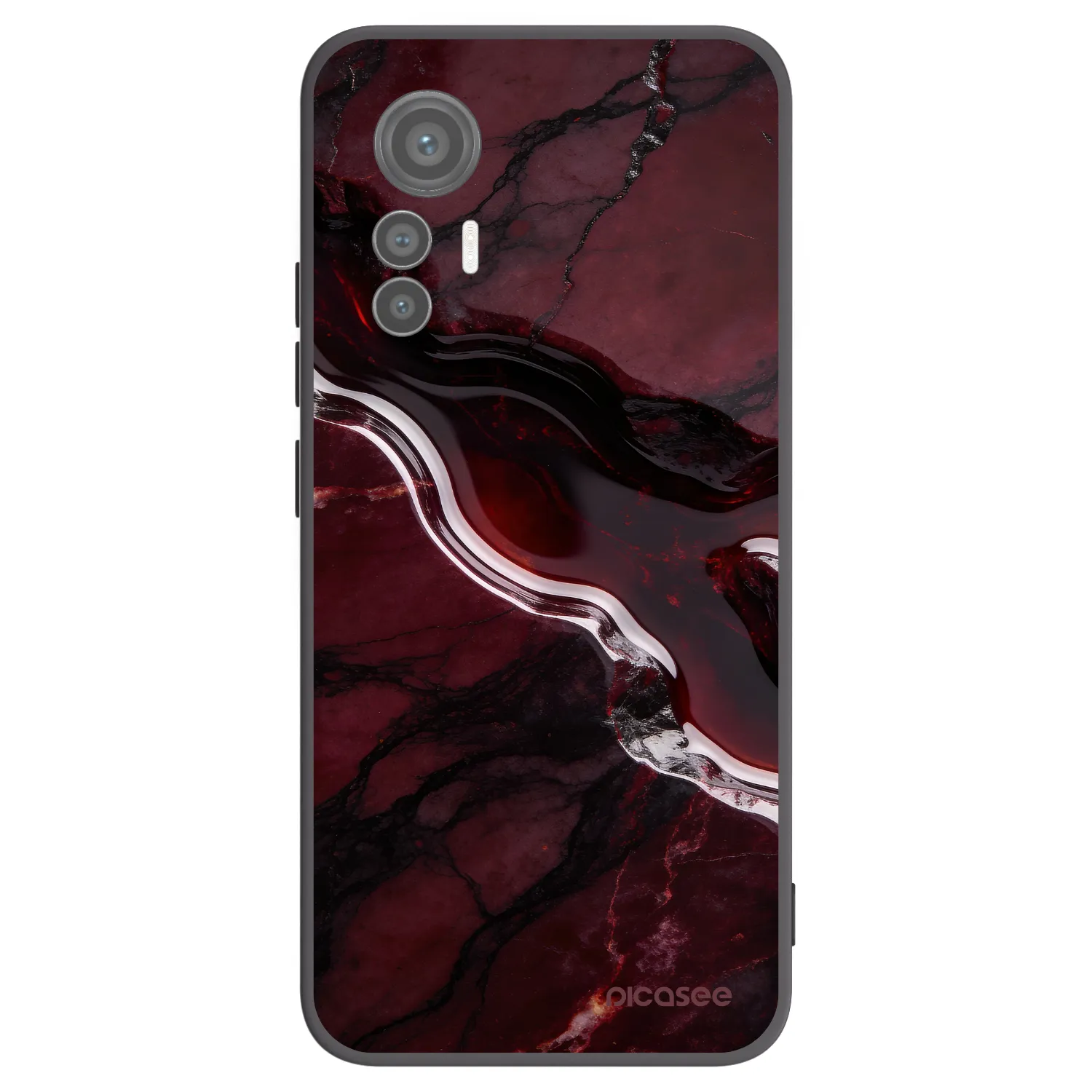 Picasee silikónový čierny obal pre Xiaomi 12 Lite - Cherry stone