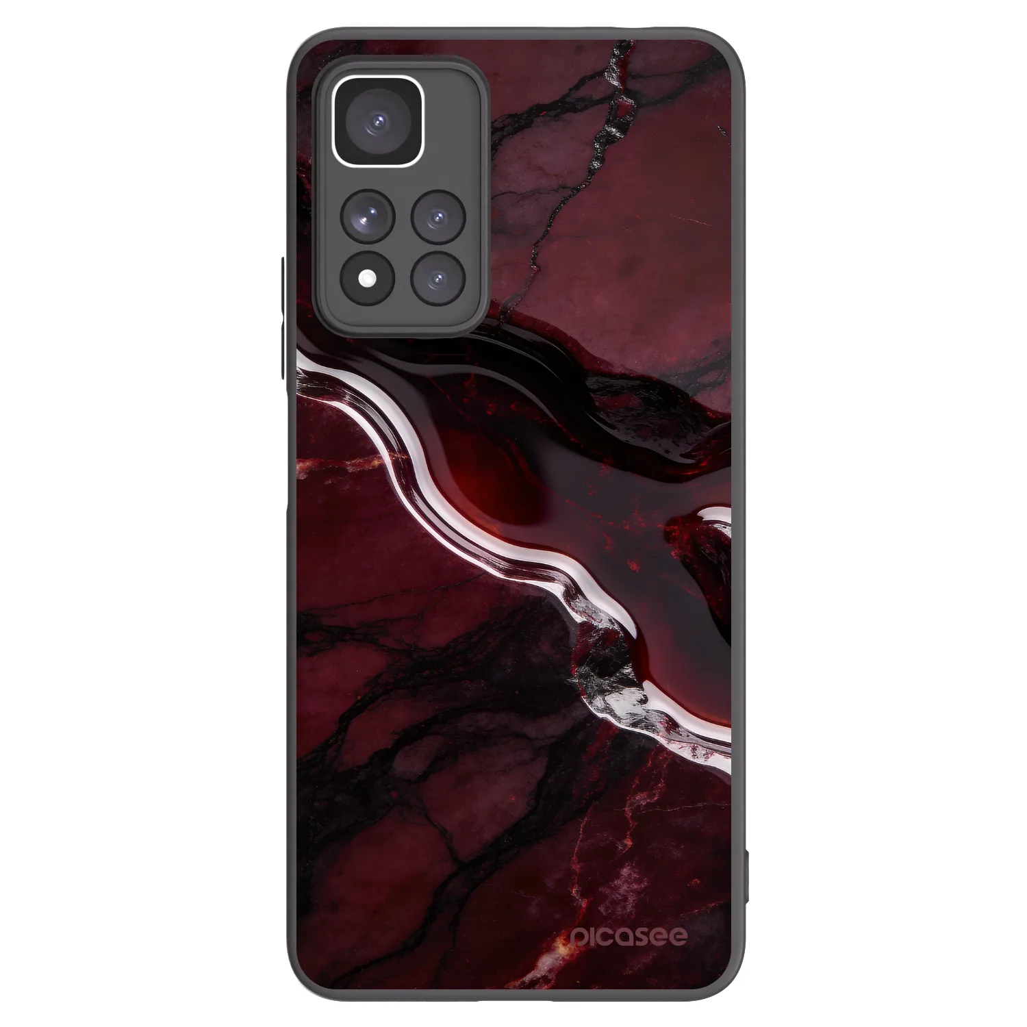 Picasee silikónový čierny obal pre Xiaomi Redmi Note 11 Pro+ 5G - Cherry stone