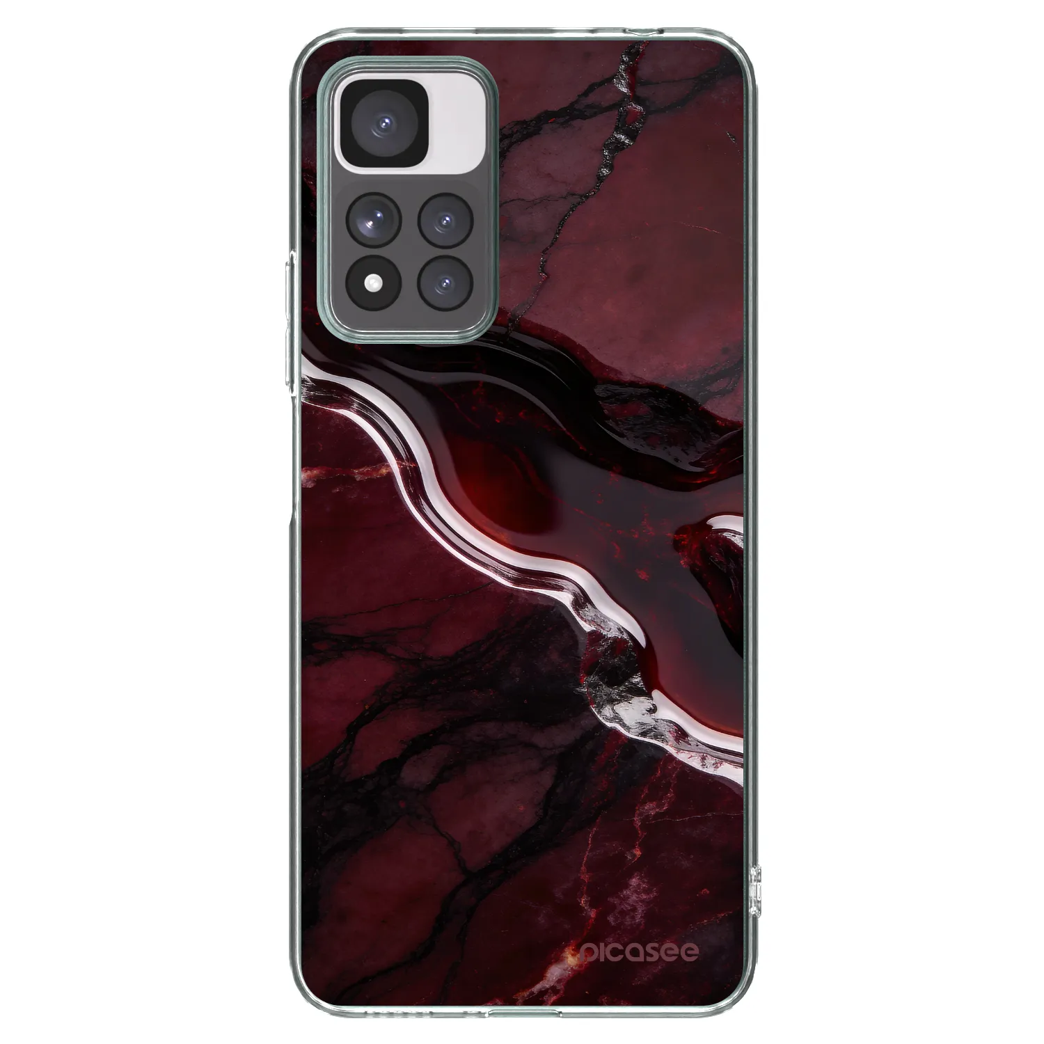 Picasee silikónový prehľadný obal pre Xiaomi Redmi Note 11 Pro+ 5G - Cherry stone