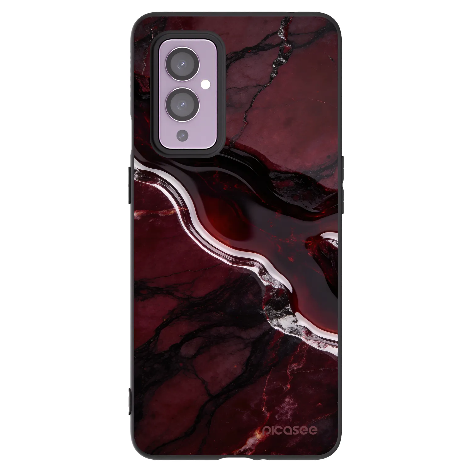 Picasee silikónový čierny obal pre OnePlus 9 - Cherry stone