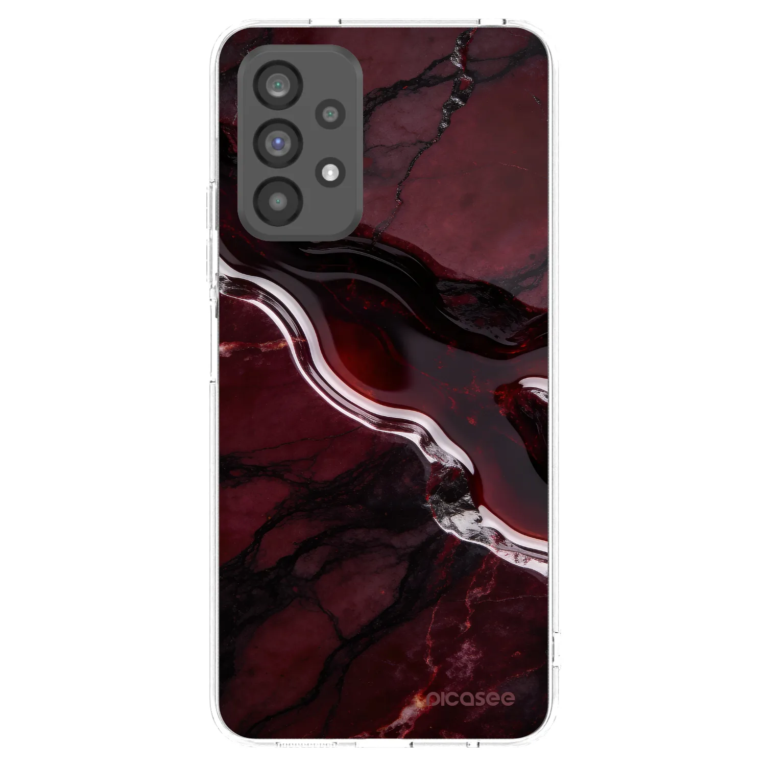 Picasee silikónový prehľadný obal pre Samsung Galaxy A73 5G - Cherry stone