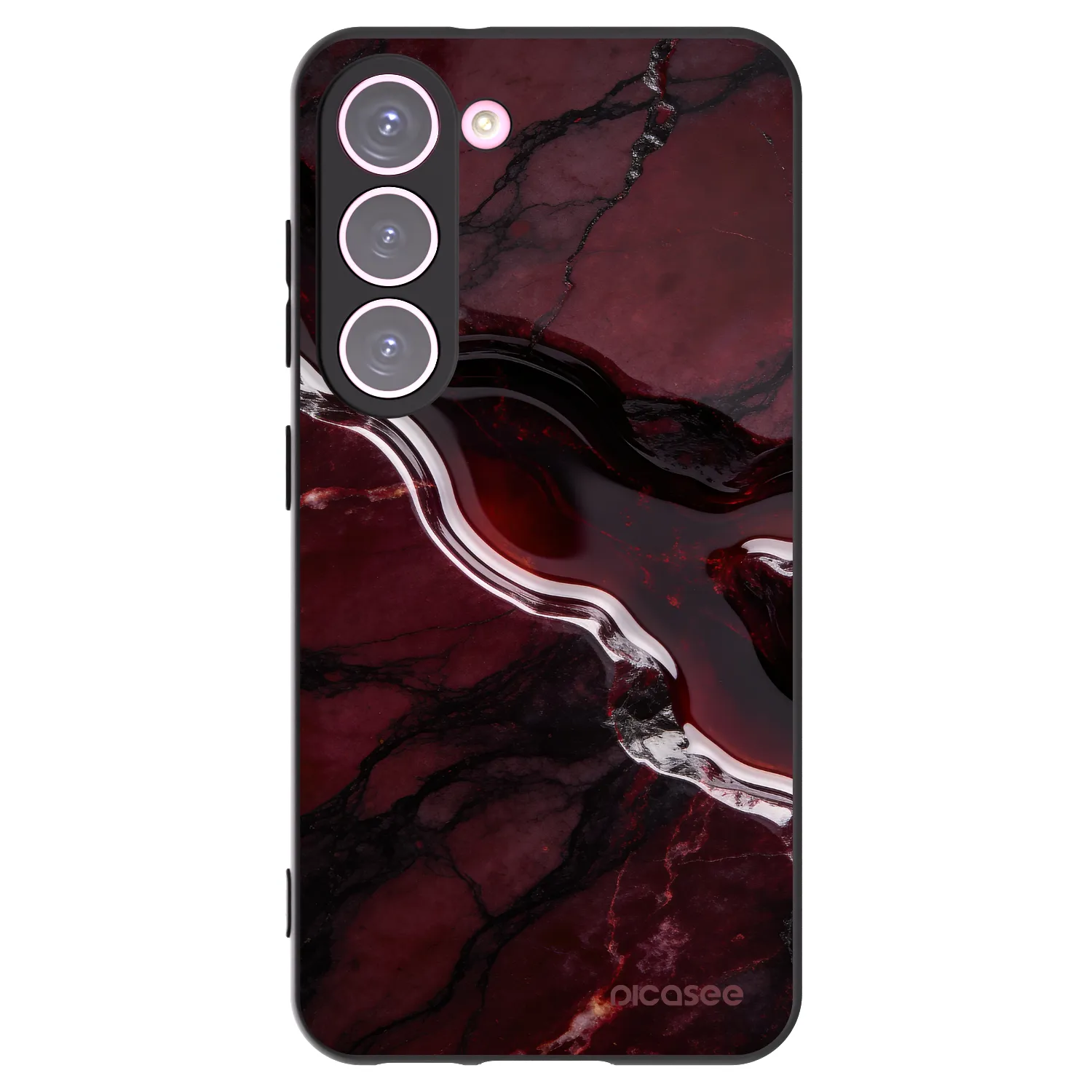 Picasee silikónový čierny obal pre Samsung Galaxy S23 5G - Cherry stone