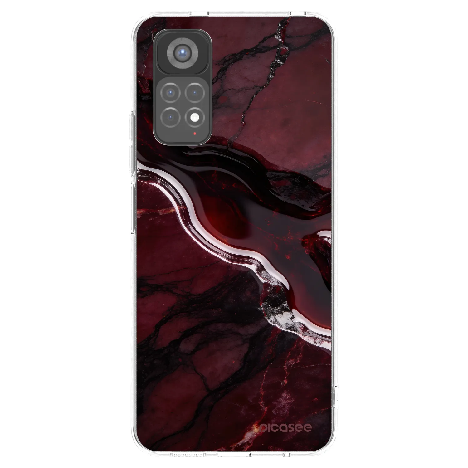 Picasee silikónový prehľadný obal pre Xiaomi Redmi Note 11S 5G - Cherry stone