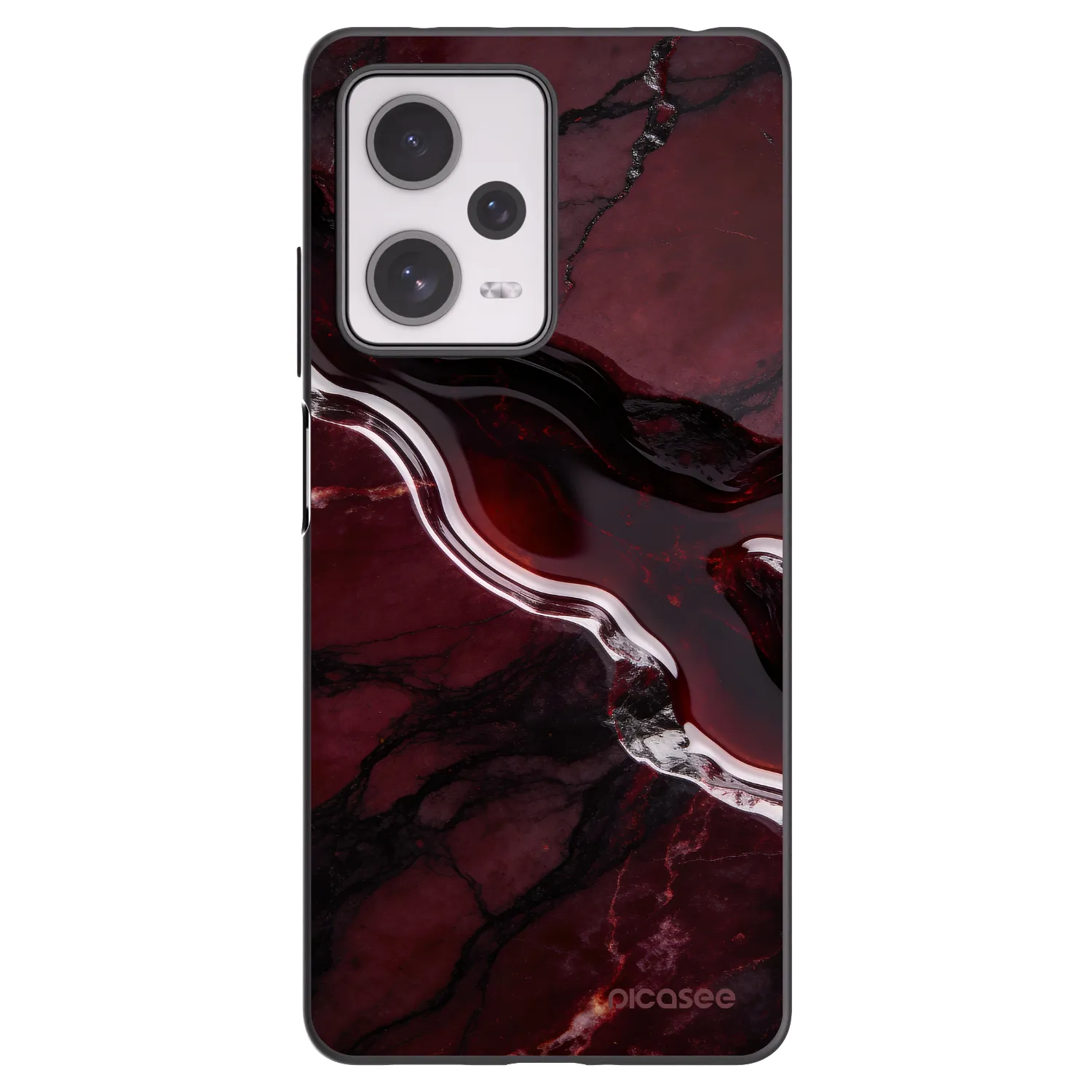 Picasee silikónový čierny obal pre Xiaomi Redmi Note 12 Pro+ 5G - Cherry stone