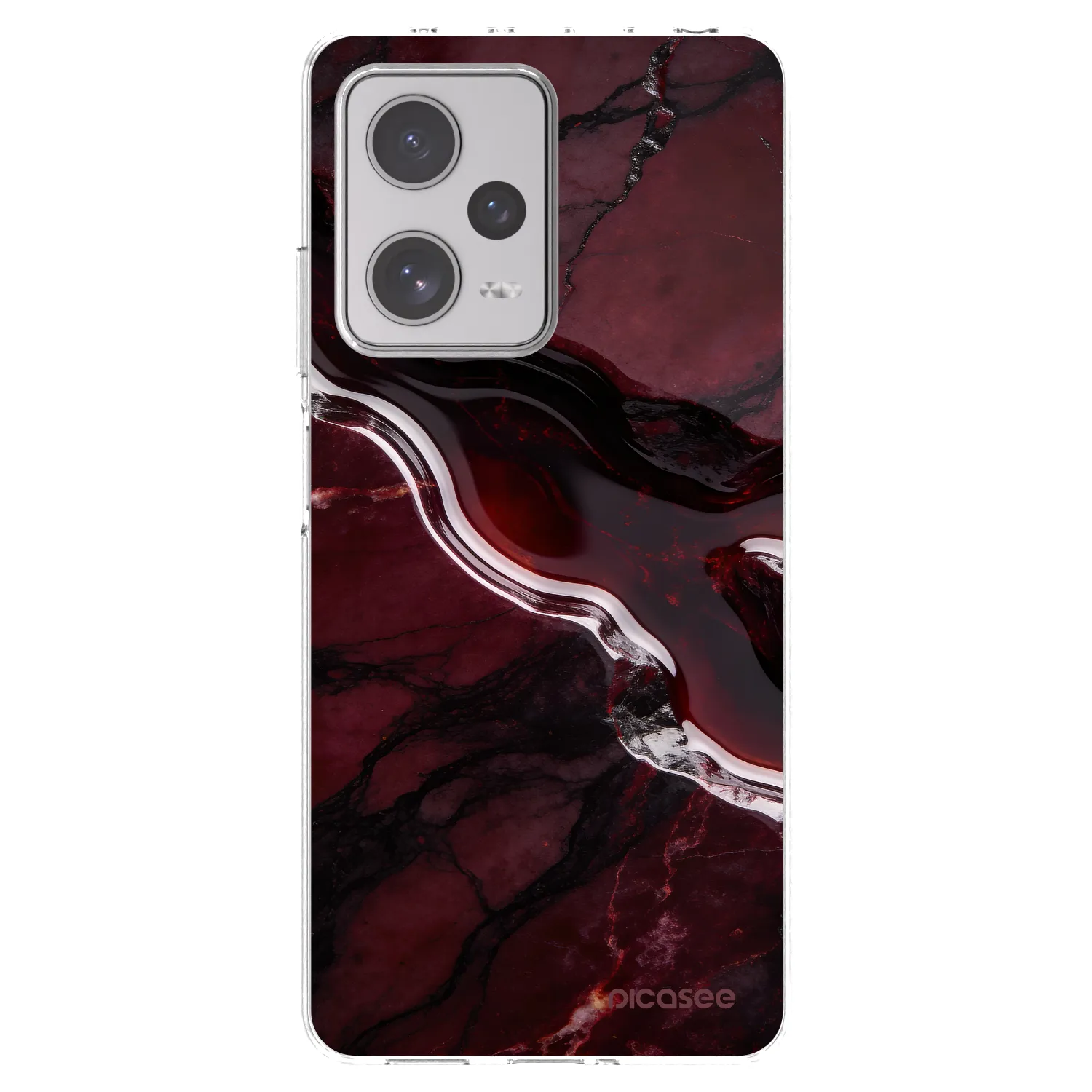 Picasee silikónový prehľadný obal pre Xiaomi Redmi Note 12 Pro+ 5G - Cherry stone