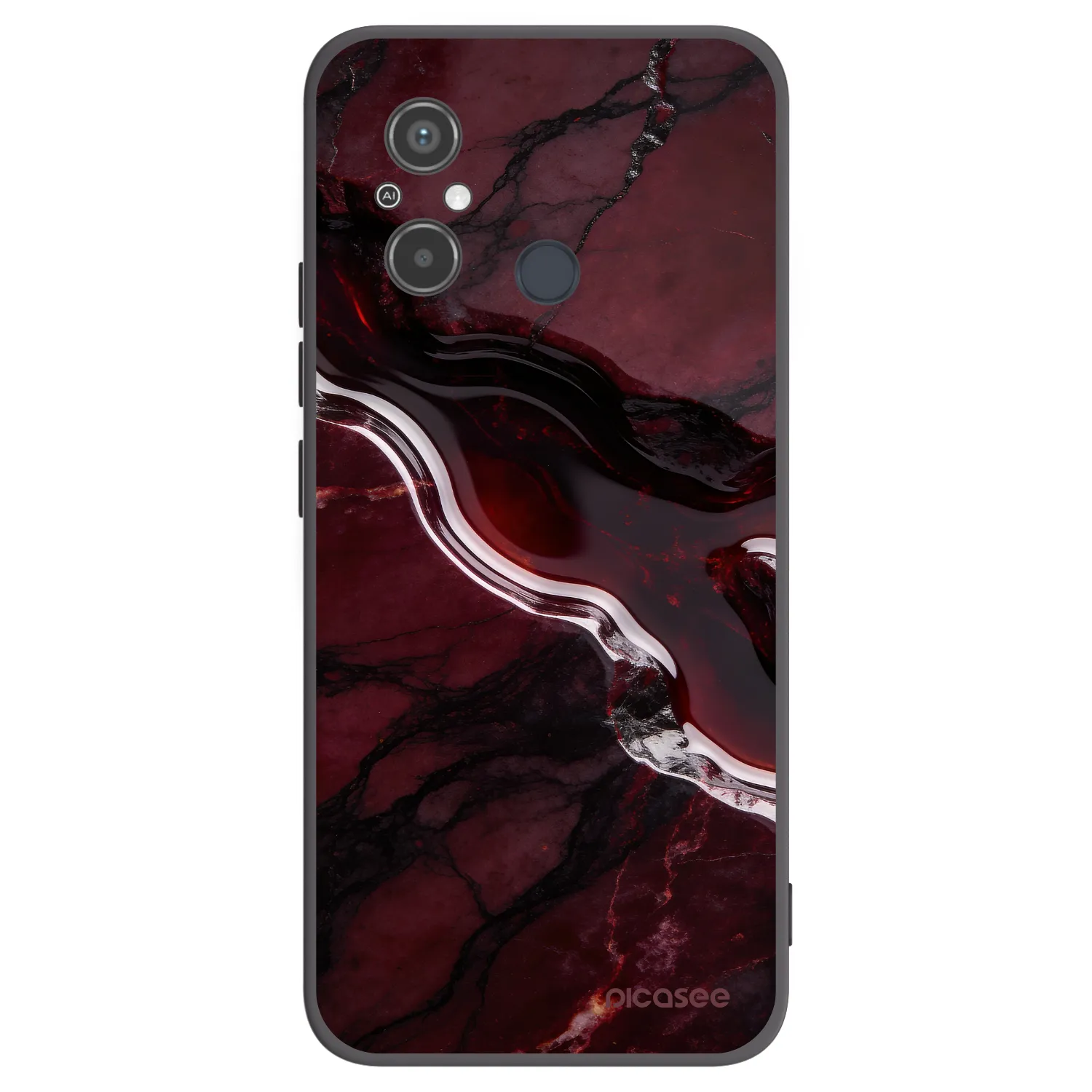 Picasee silikónový čierny obal pre Xiaomi Redmi 12C - Cherry stone