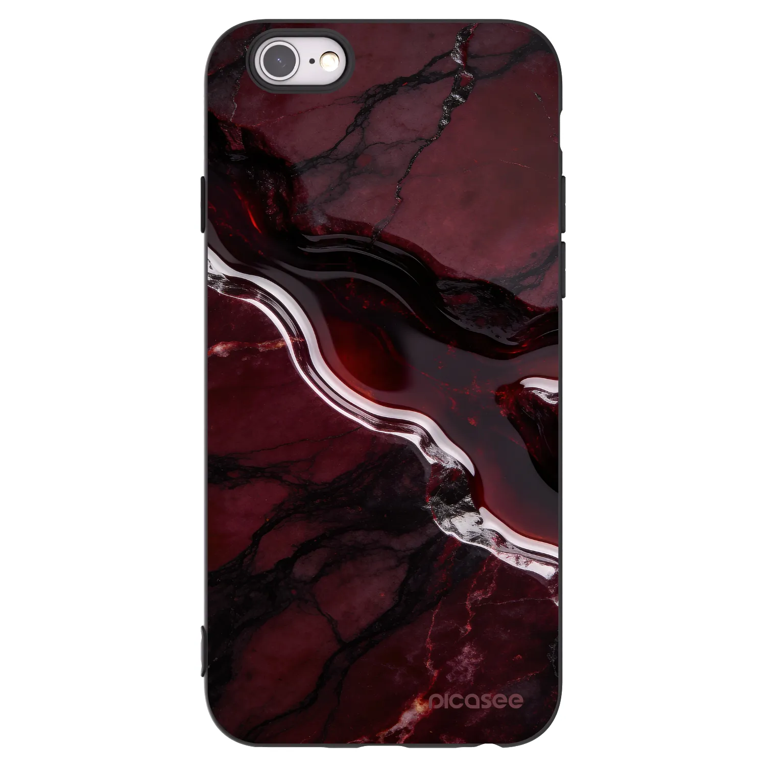 Picasee silikónový čierny obal pre Apple iPhone 6/6S - Cherry stone