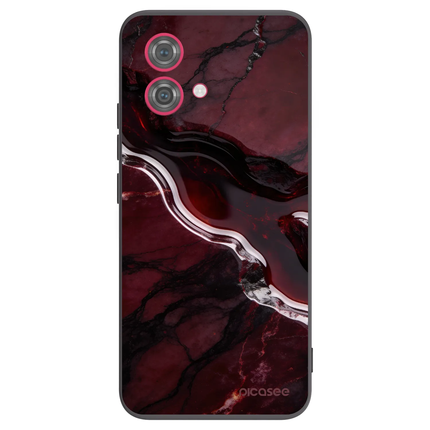 Picasee silikónový čierny obal pre Motorola Moto G84 5G - Cherry stone