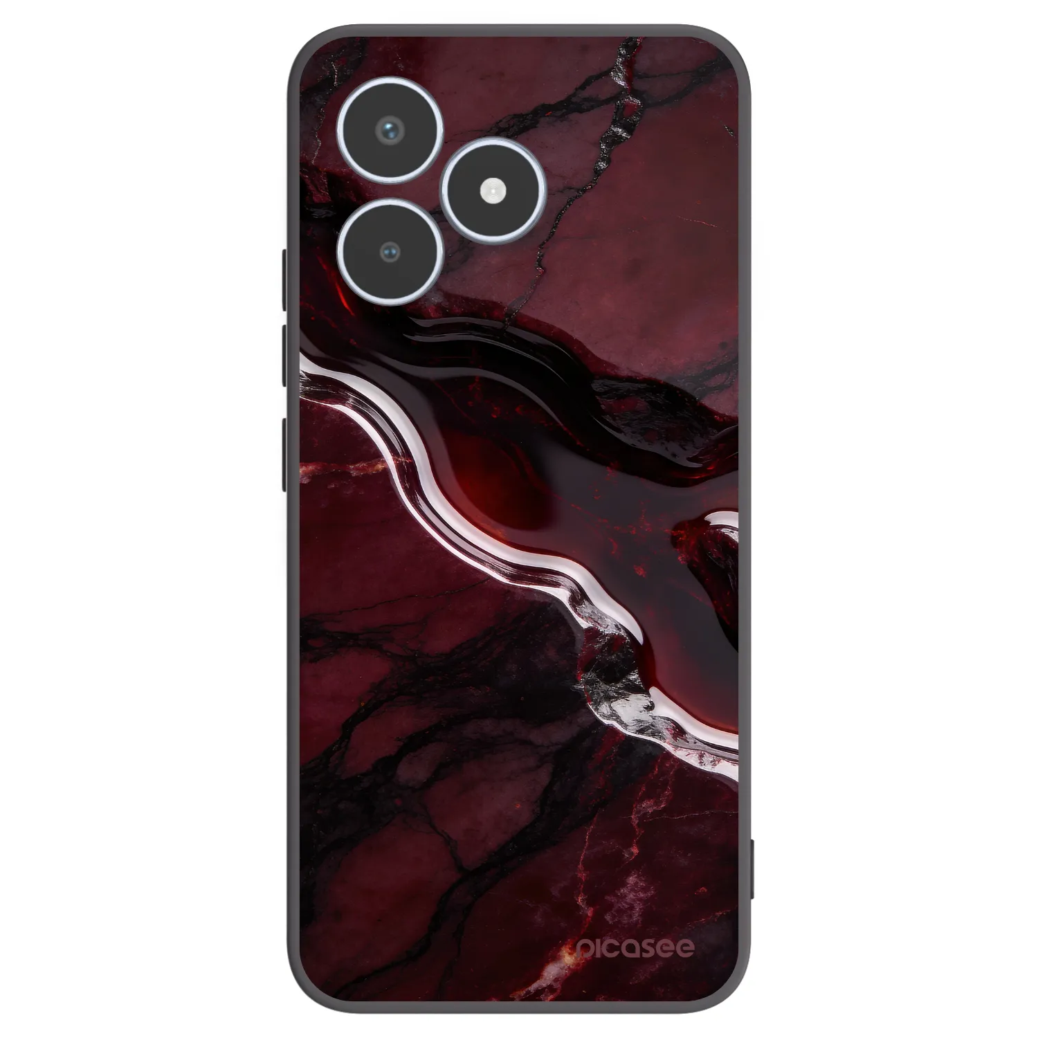 Picasee silikónový čierny obal pre Realme C53 - Cherry stone