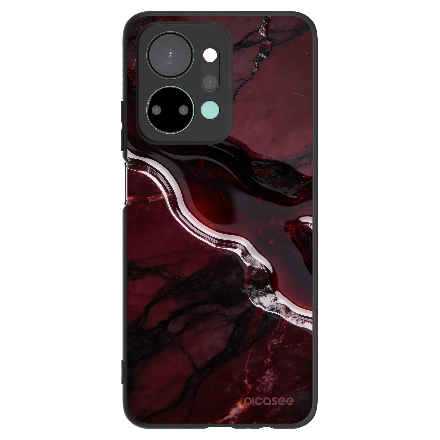 Picasee silikónový čierny obal pre Honor X7a - Cherry stone