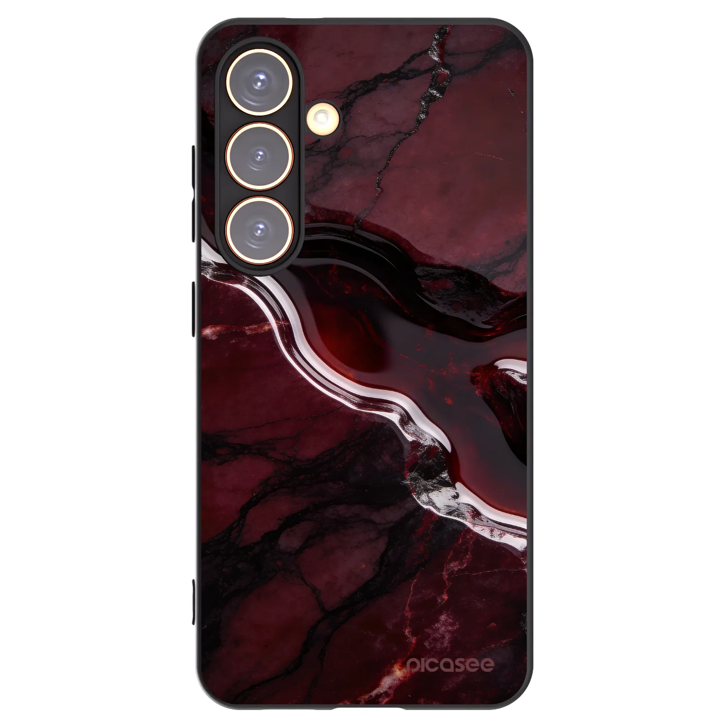 Picasee silikónový čierny obal pre Samsung Galaxy S24 S921B 5G - Cherry stone