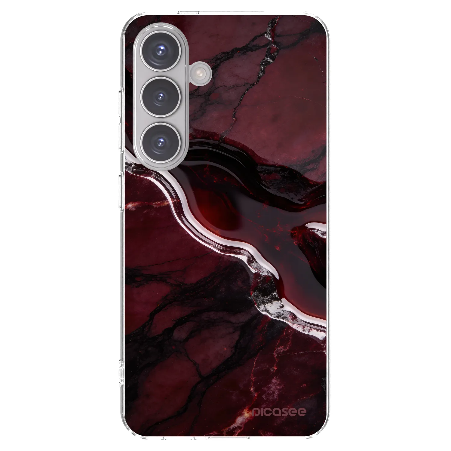 Picasee silikónový prehľadný obal pre Samsung Galaxy S24 S921B 5G - Cherry stone