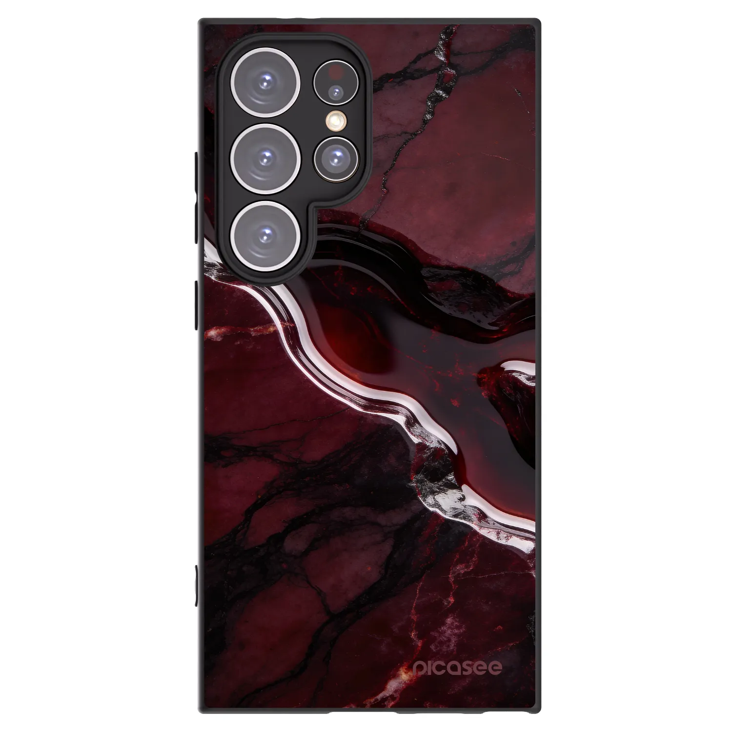 Picasee silikónový čierny obal pre Samsung Galaxy S24 Ultra S928B 5G - Cherry stone