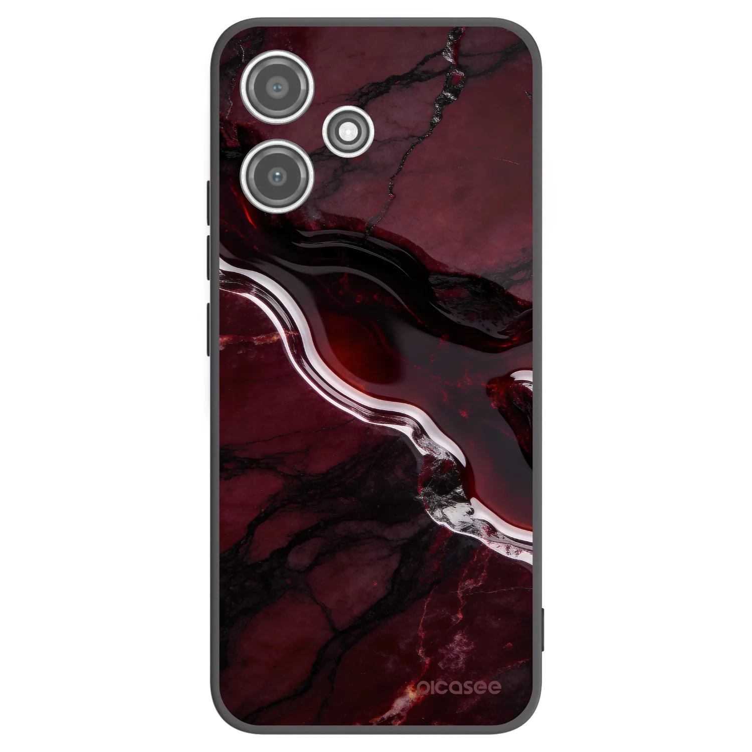 Picasee silikónový čierny obal pre Xiaomi Redmi 12 5G - Cherry stone