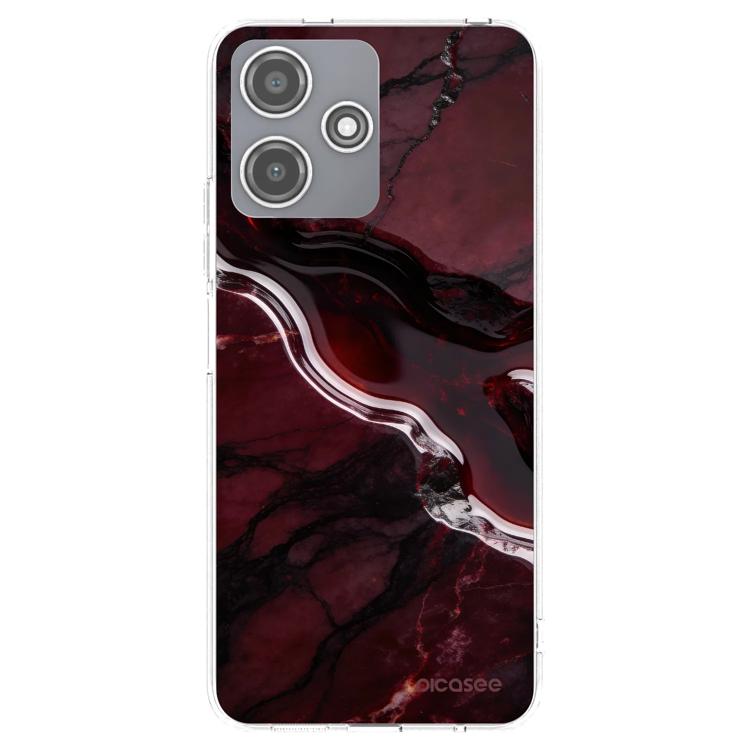 Picasee silikónový prehľadný obal pre Xiaomi Redmi 12 5G - Cherry stone
