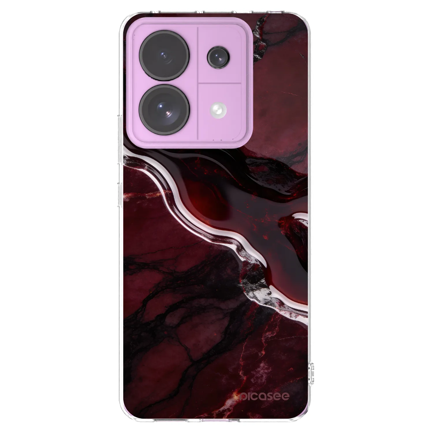 Picasee silikónový prehľadný obal pre Xiaomi Redmi Note 13 Pro 5G - Cherry stone