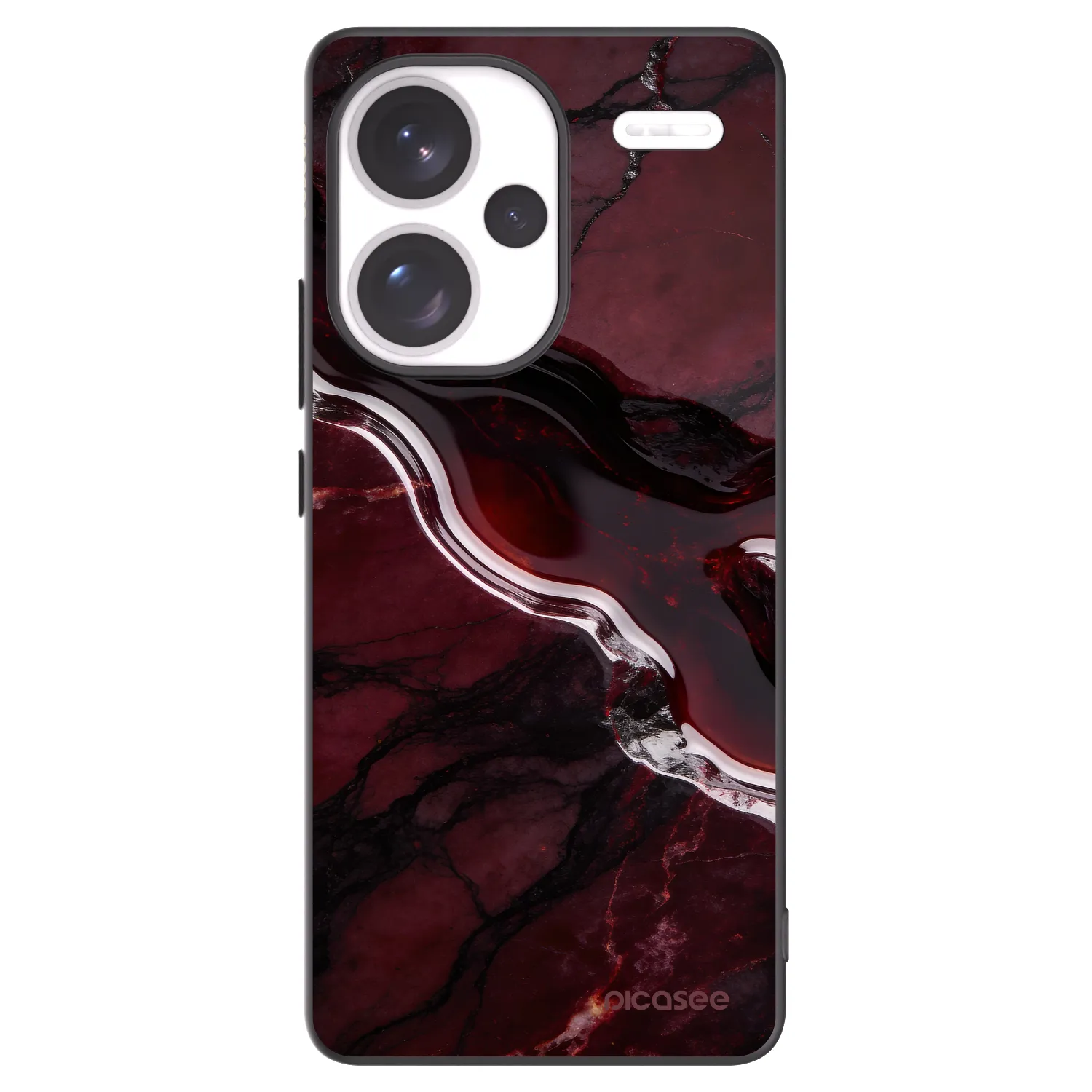 Picasee silikónový čierny obal pre Xiaomi Redmi Note 13 Pro+ 5G - Cherry stone