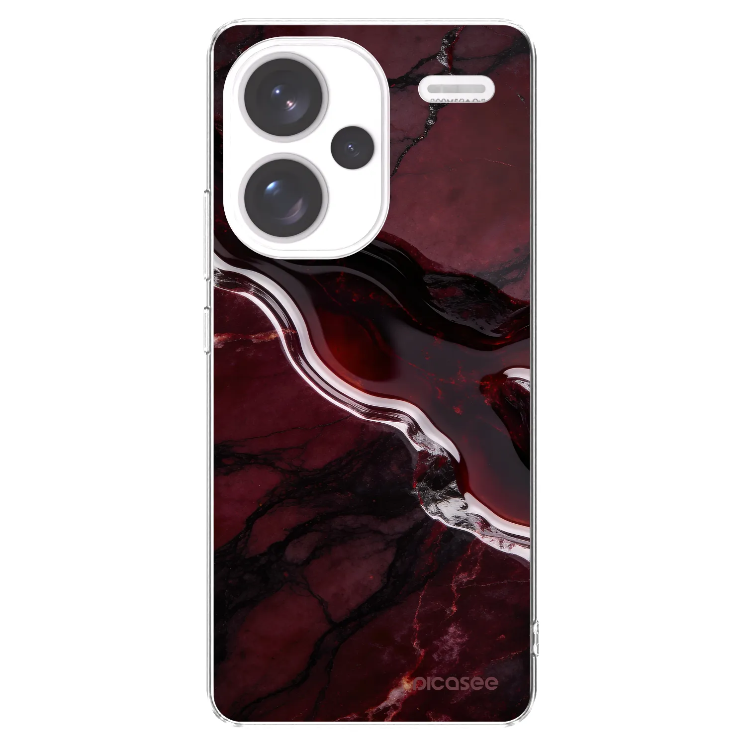 Picasee silikónový prehľadný obal pre Xiaomi Redmi Note 13 Pro+ 5G - Cherry stone
