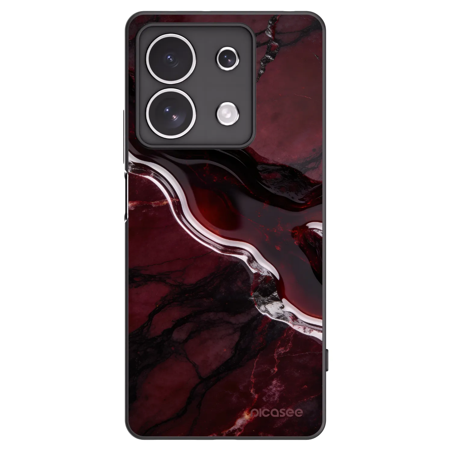Picasee silikónový čierny obal pre Xiaomi Redmi Note 13 4G - Cherry stone