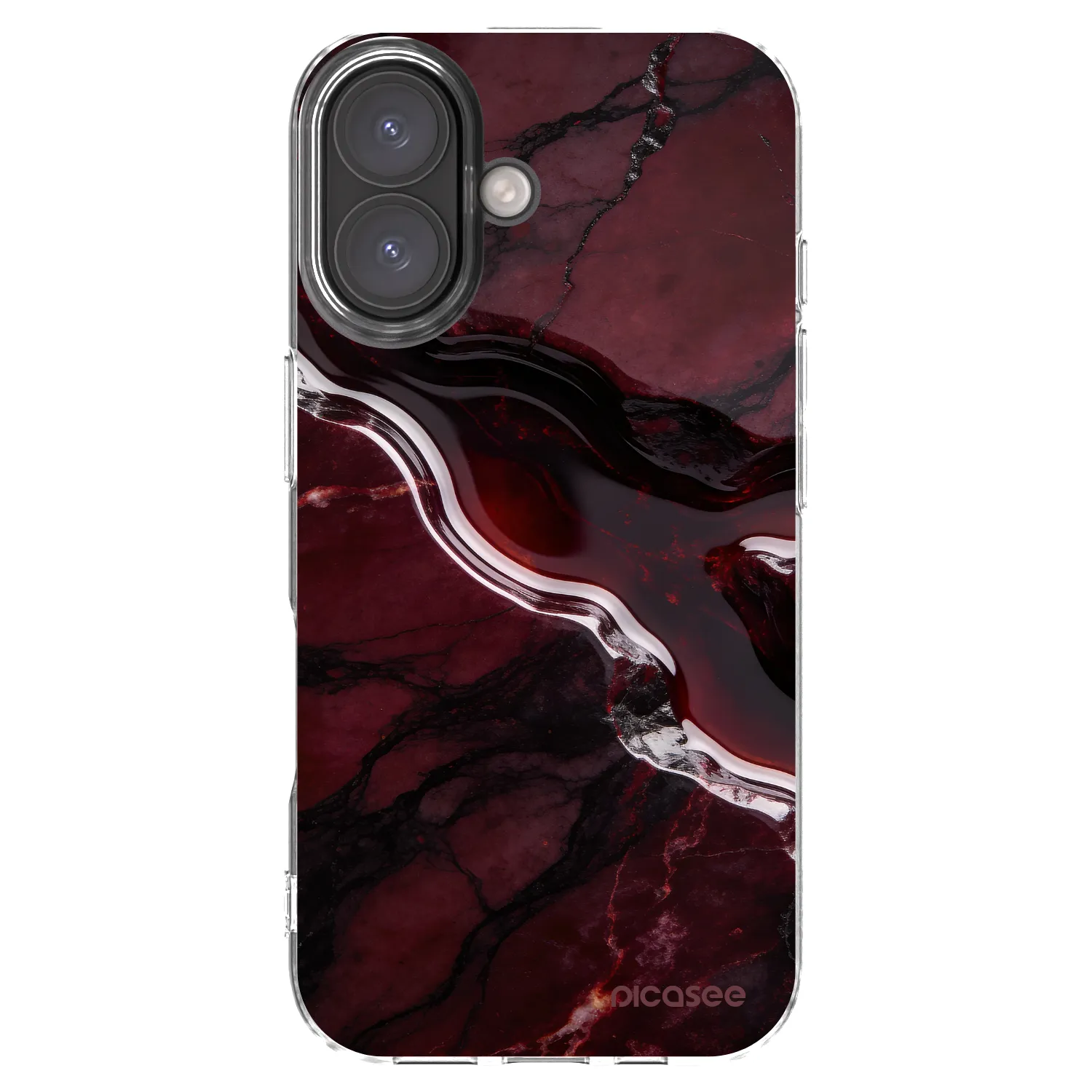 Picasee silikónový prehľadný obal pre Apple iPhone 16 - Cherry stone