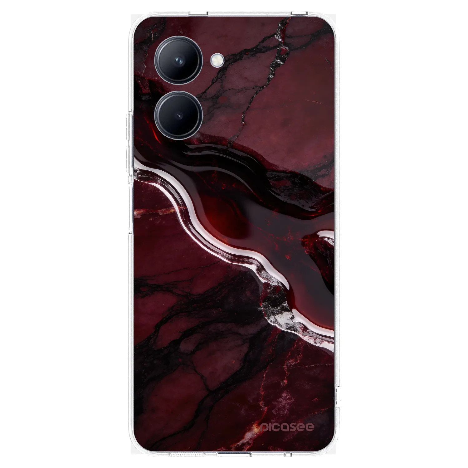 Picasee silikónový prehľadný obal pre Realme C33 (2023) - Cherry stone