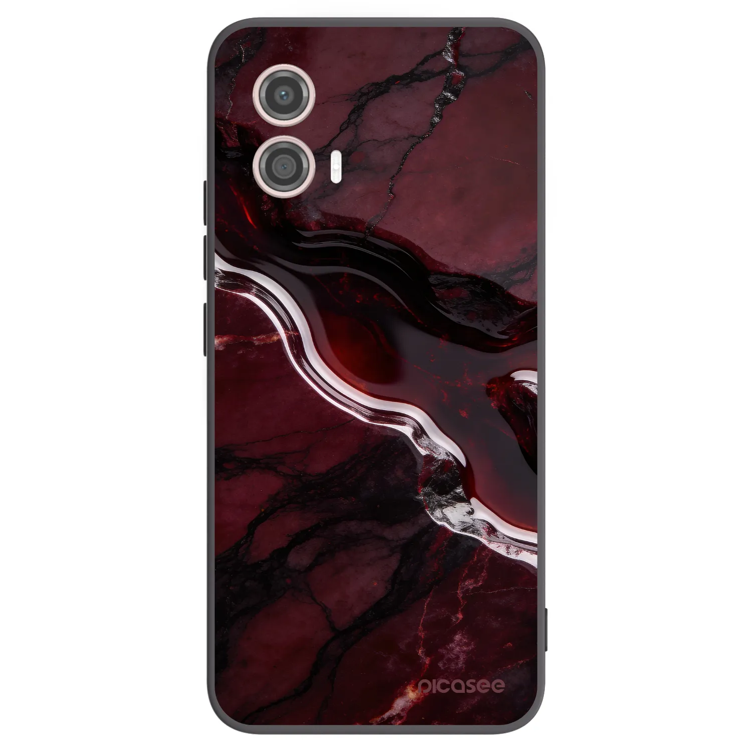 Picasee silikónový čierny obal pre Motorola Moto G53 5G - Cherry stone