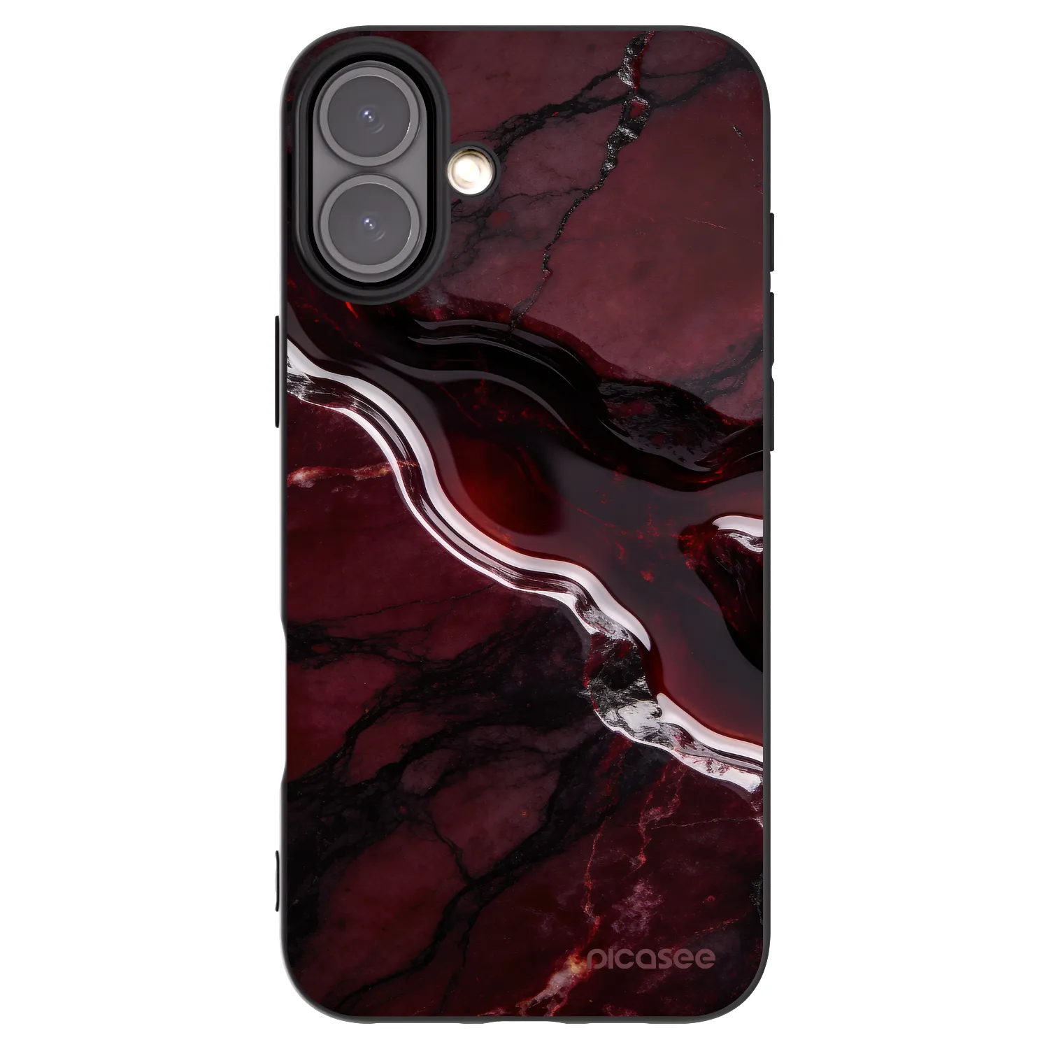 Picasee silikónový čierny obal pre Apple iPhone 16 Plus - Cherry stone