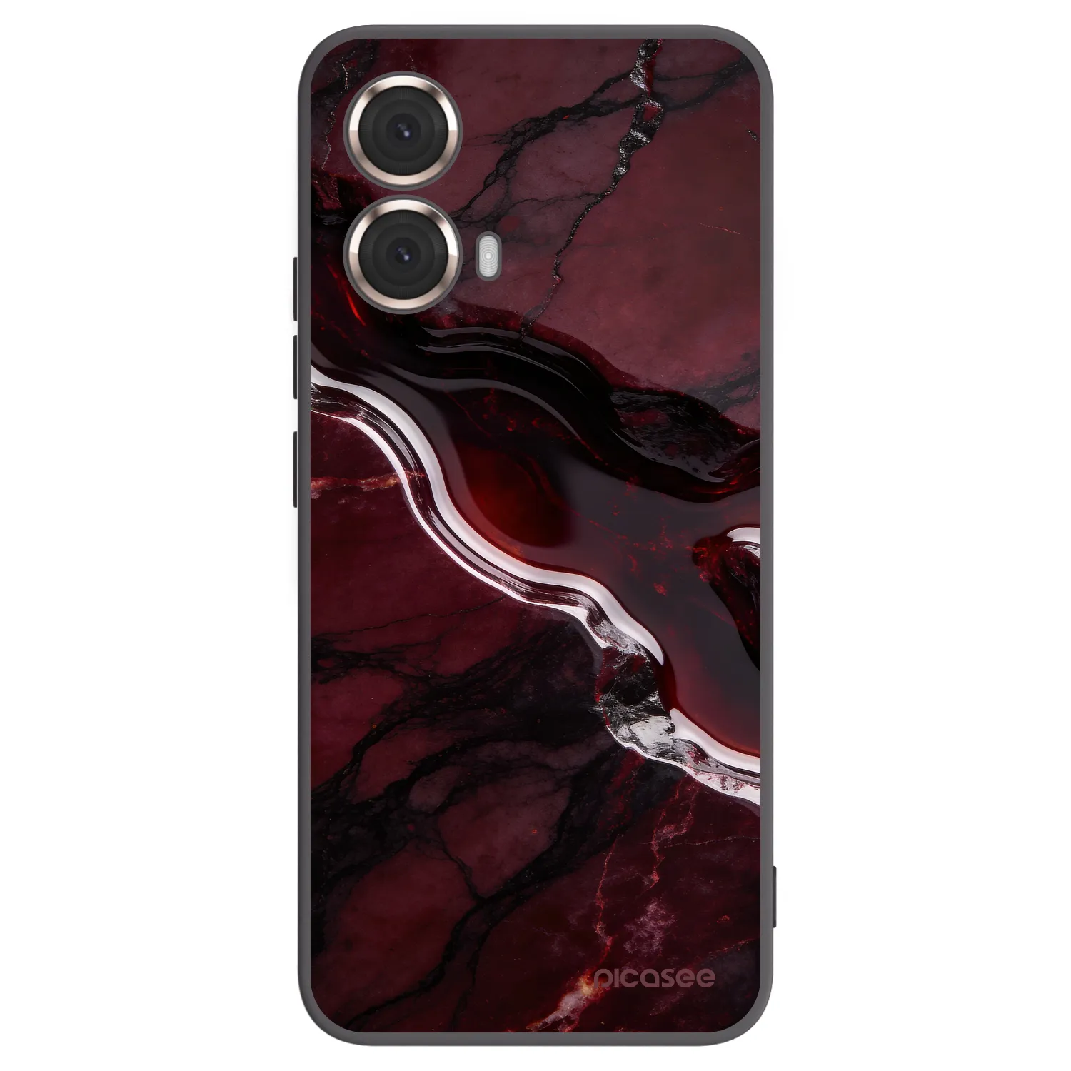 Picasee silikónový čierny obal pre Motorola Moto G85 - Cherry stone