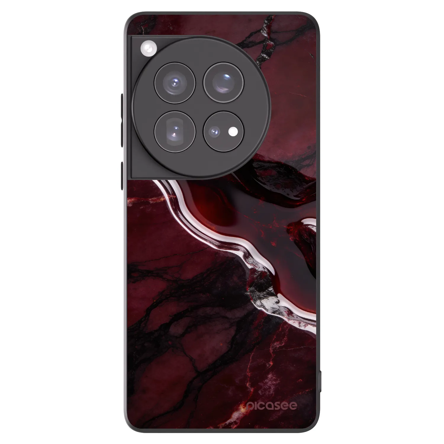 Picasee silikónový čierny obal pre OnePlus 12 5G - Cherry stone