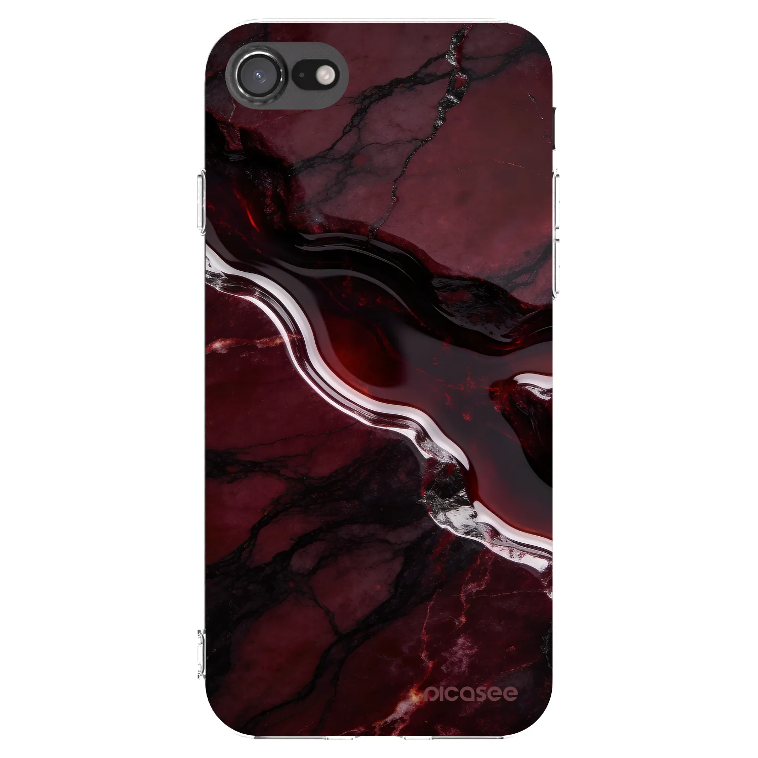 Picasee silikónový prehľadný obal pre Apple iPhone 7 - Cherry stone