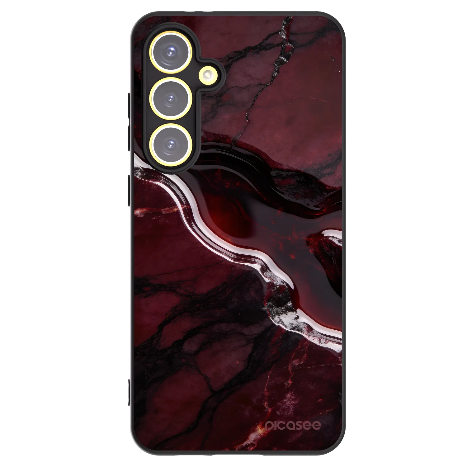Picasee silikónový čierny obal pre Samsung Galaxy S24 FE S721B - Cherry stone