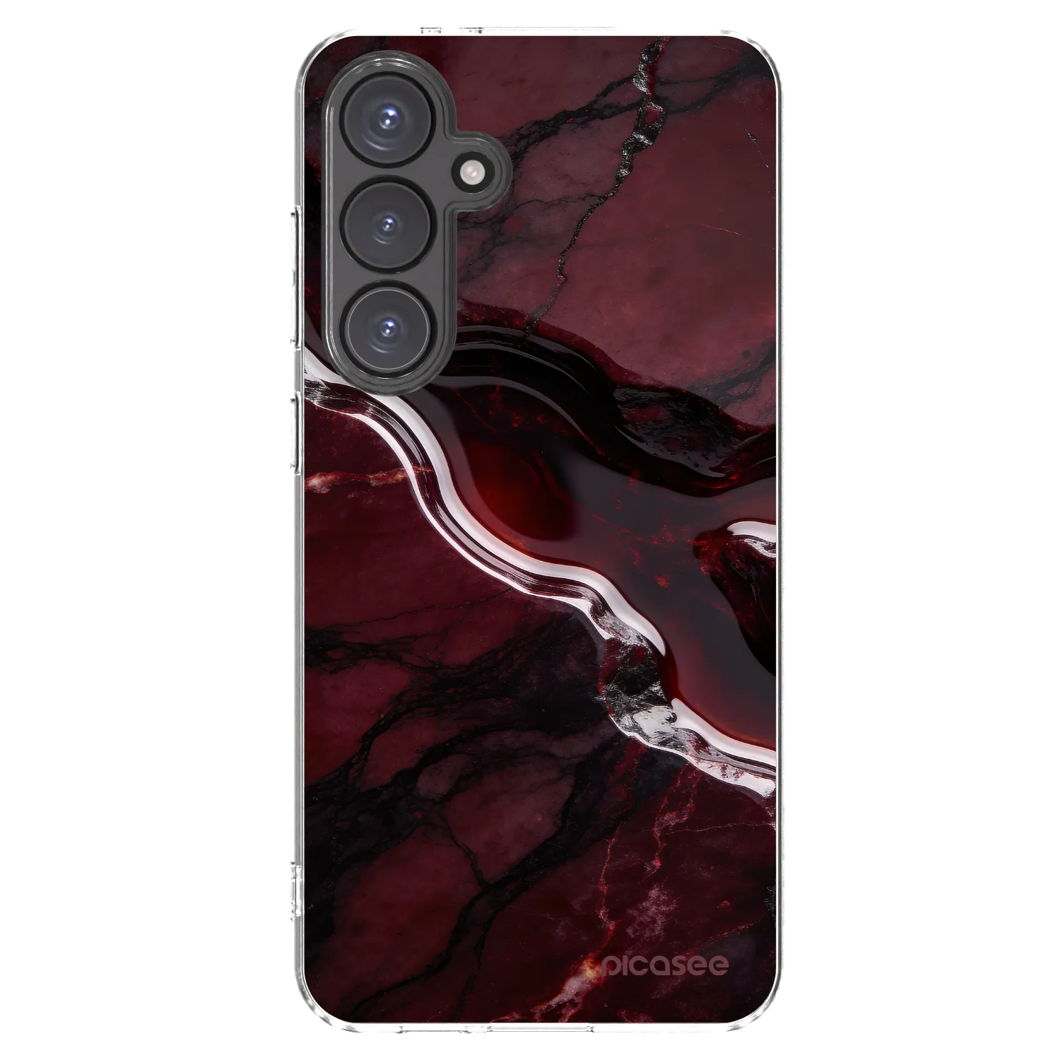 Picasee silikónový prehľadný obal pre Samsung Galaxy S24 FE S721B - Cherry stone