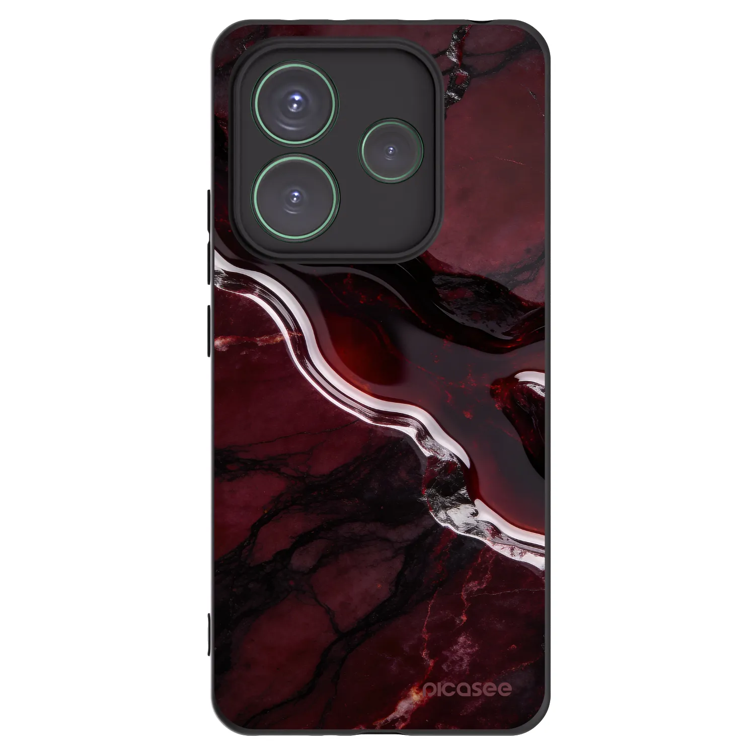 Picasee silikónový čierny obal pre Xiaomi Redmi Note 14 5G - Cherry stone
