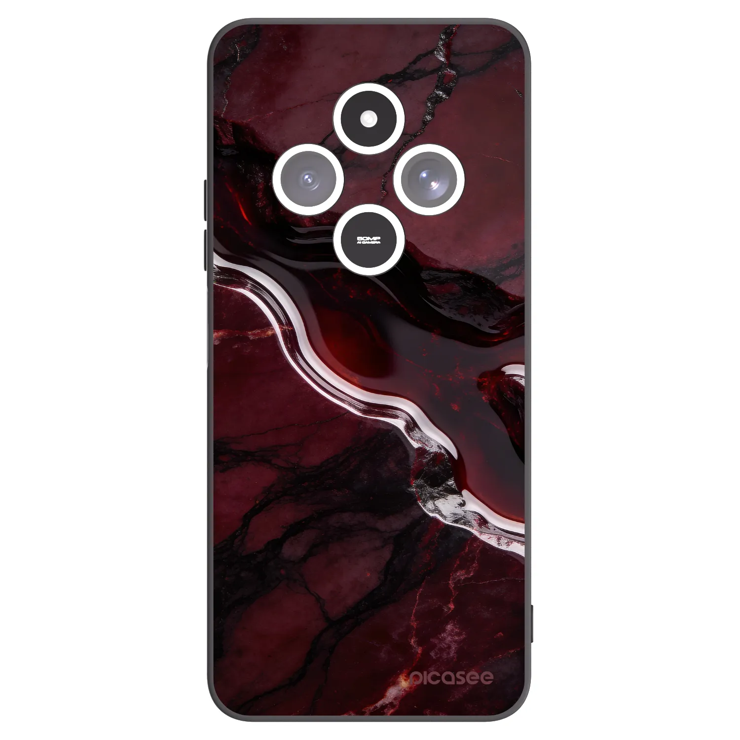 Picasee silikónový čierny obal pre Xiaomi Redmi 14C - Cherry stone