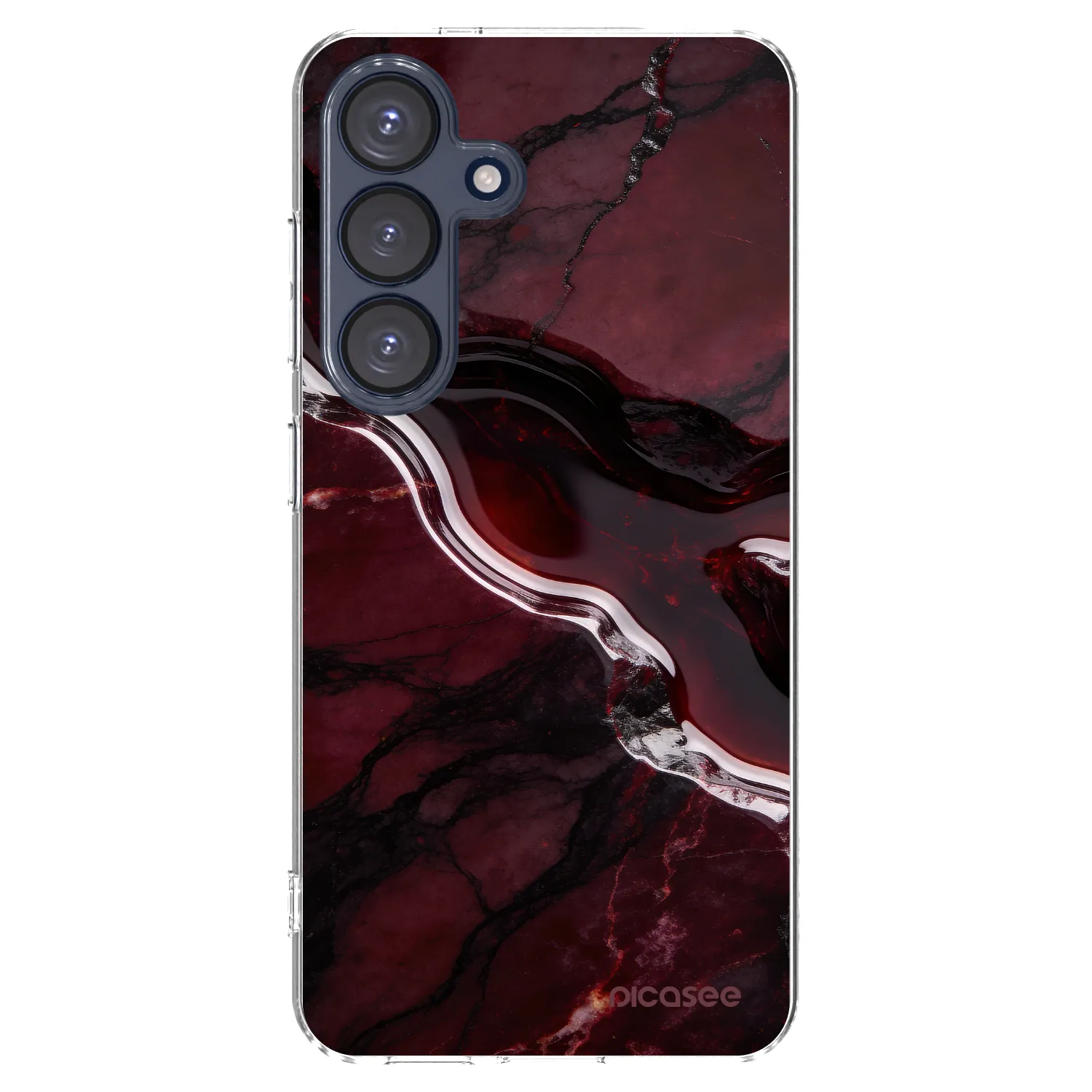 Picasee silikónový prehľadný obal pre Samsung Galaxy S25 5G - Cherry stone
