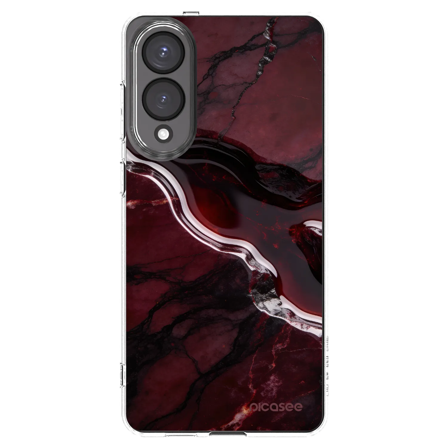 Picasee silikónový prehľadný obal pre Samsung Galaxy S25 Edge 5G - Cherry stone