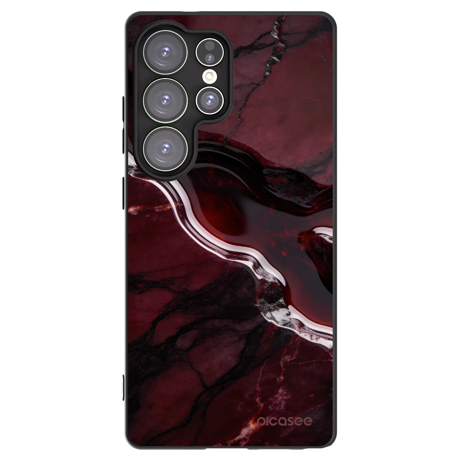 Picasee silikónový čierny obal pre Samsung Galaxy S25 Ultra 5G - Cherry stone