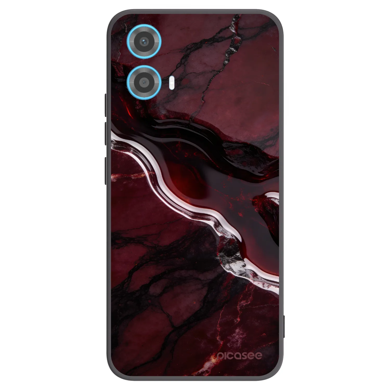 Picasee silikónový čierny obal pre Motorola Moto G34 5G - Cherry stone
