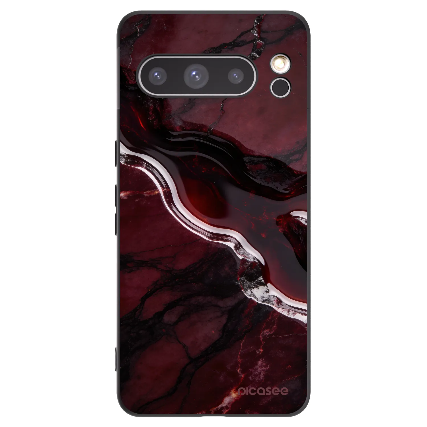 Picasee silikónový čierny obal pre Google Pixel 8 Pro - Cherry stone