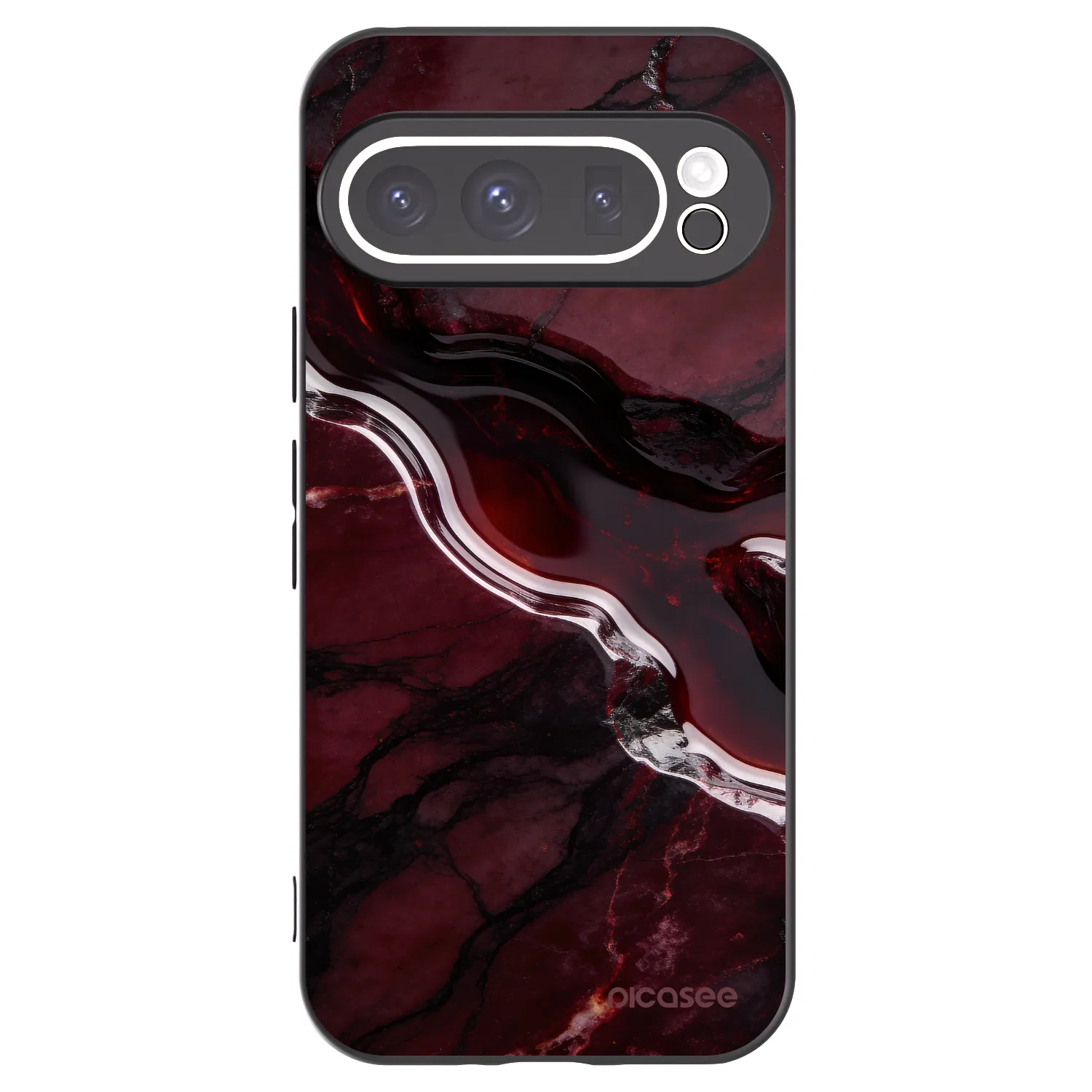 Picasee silikónový čierny obal pre Google Pixel 9 Pro - Cherry stone
