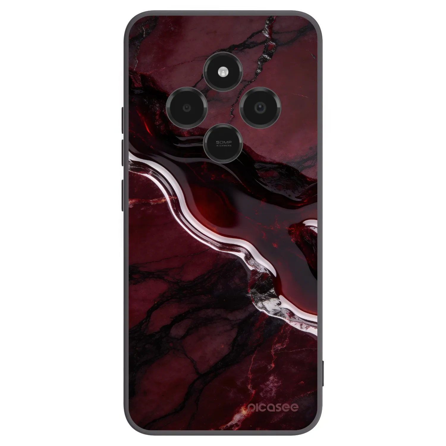 Picasee silikónový čierny obal pre Xiaomi Poco C75 - Cherry stone