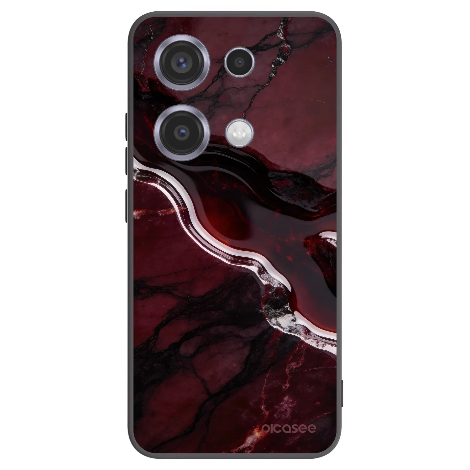 Picasee silikónový čierny obal pre Xiaomi Redmi Note 14S - Cherry stone