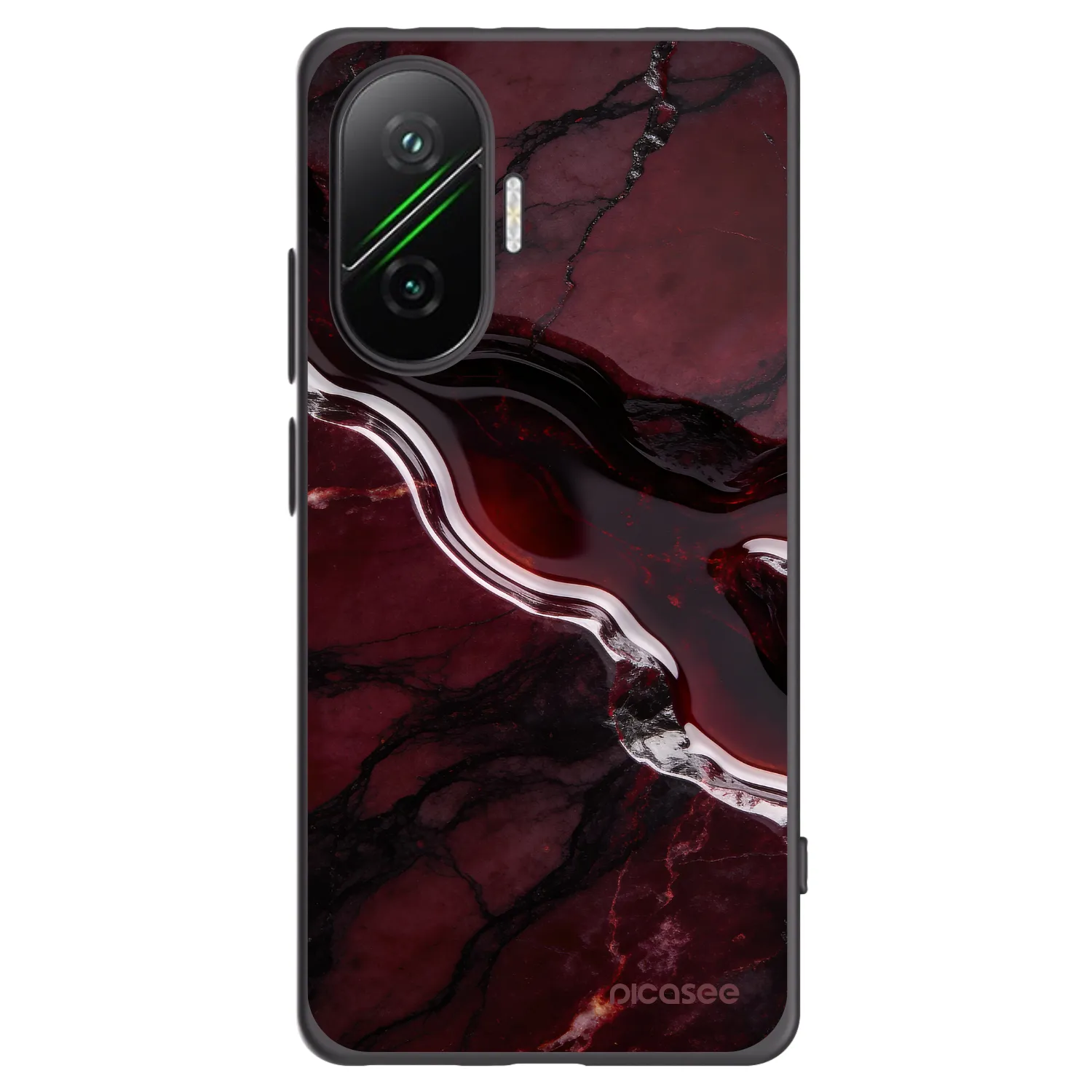 Picasee silikónový čierny obal pre Xiaomi Poco F7 5G - Cherry stone