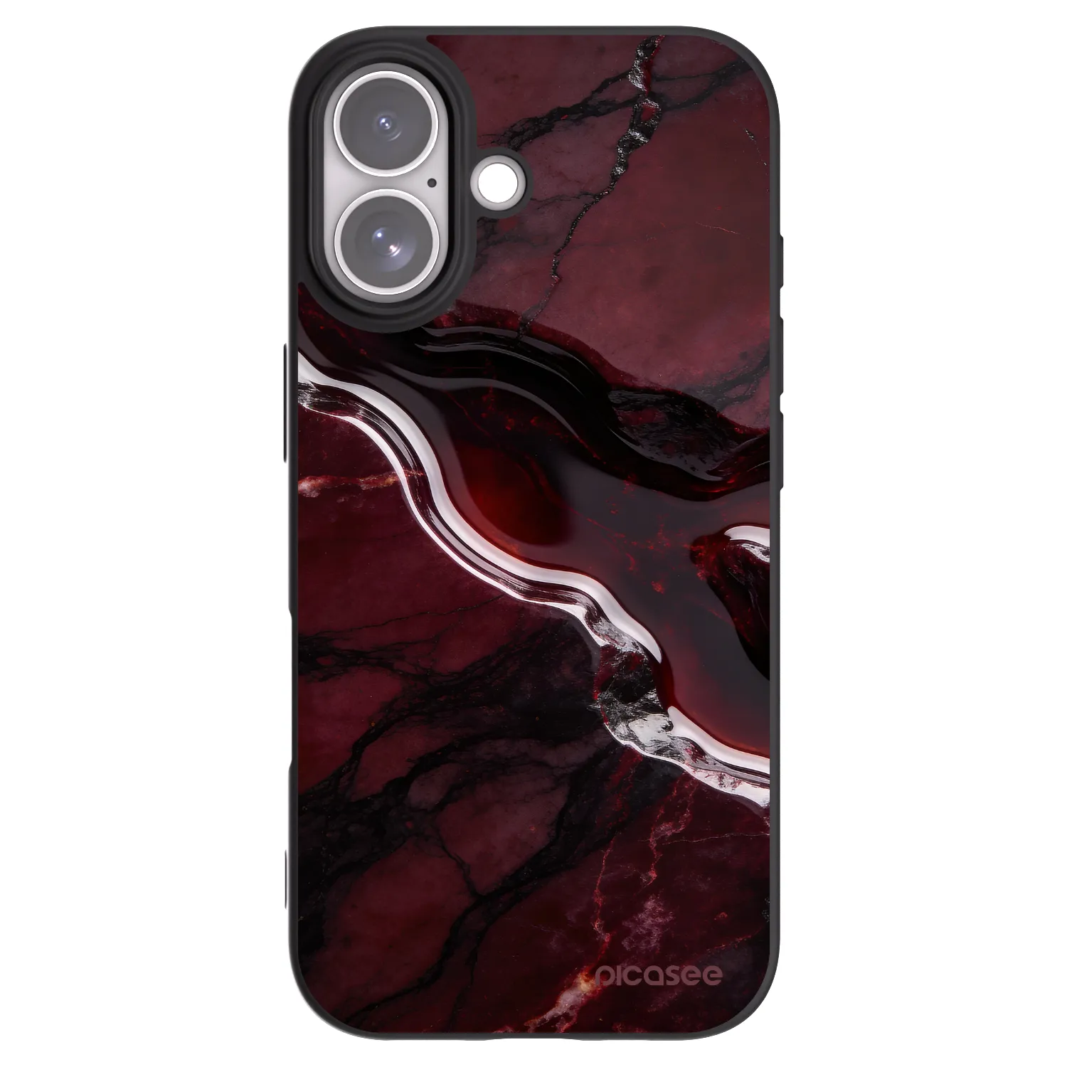 Picasee silikónový čierny obal pre Apple iPhone 17 - Cherry stone