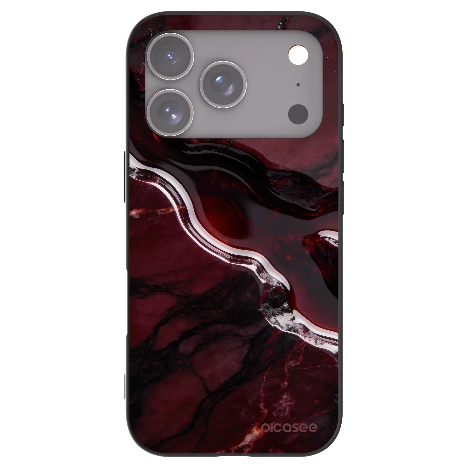 Picasee silikónový čierny obal pre Apple iPhone 17 Pro - Cherry stone