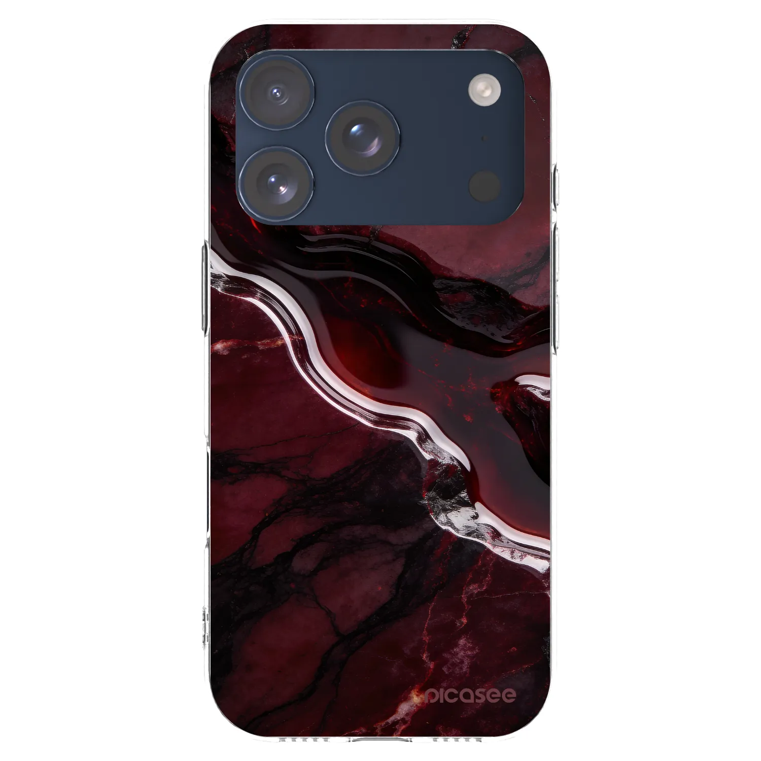 Picasee silikónový prehľadný obal pre Apple iPhone 17 Pro - Cherry stone